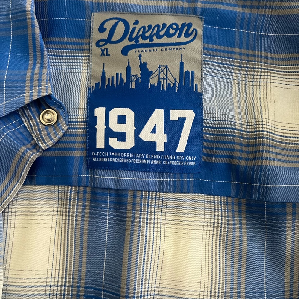 DIXXON 1947 Blue and Cream Plaid Men's Shirt